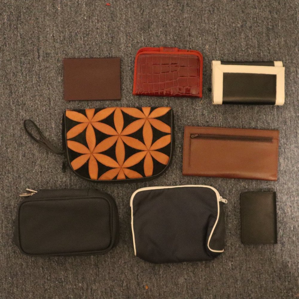 Unbranded 3 Makeup Bags, 3 Wallets, 2 Card Holders